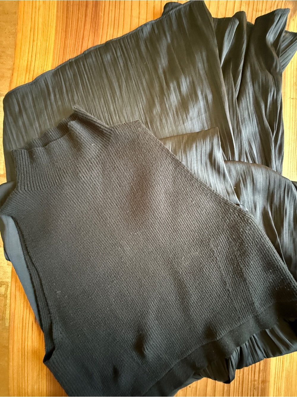Anthropologie Black Twofer Maxi Dress with Knit Bodice